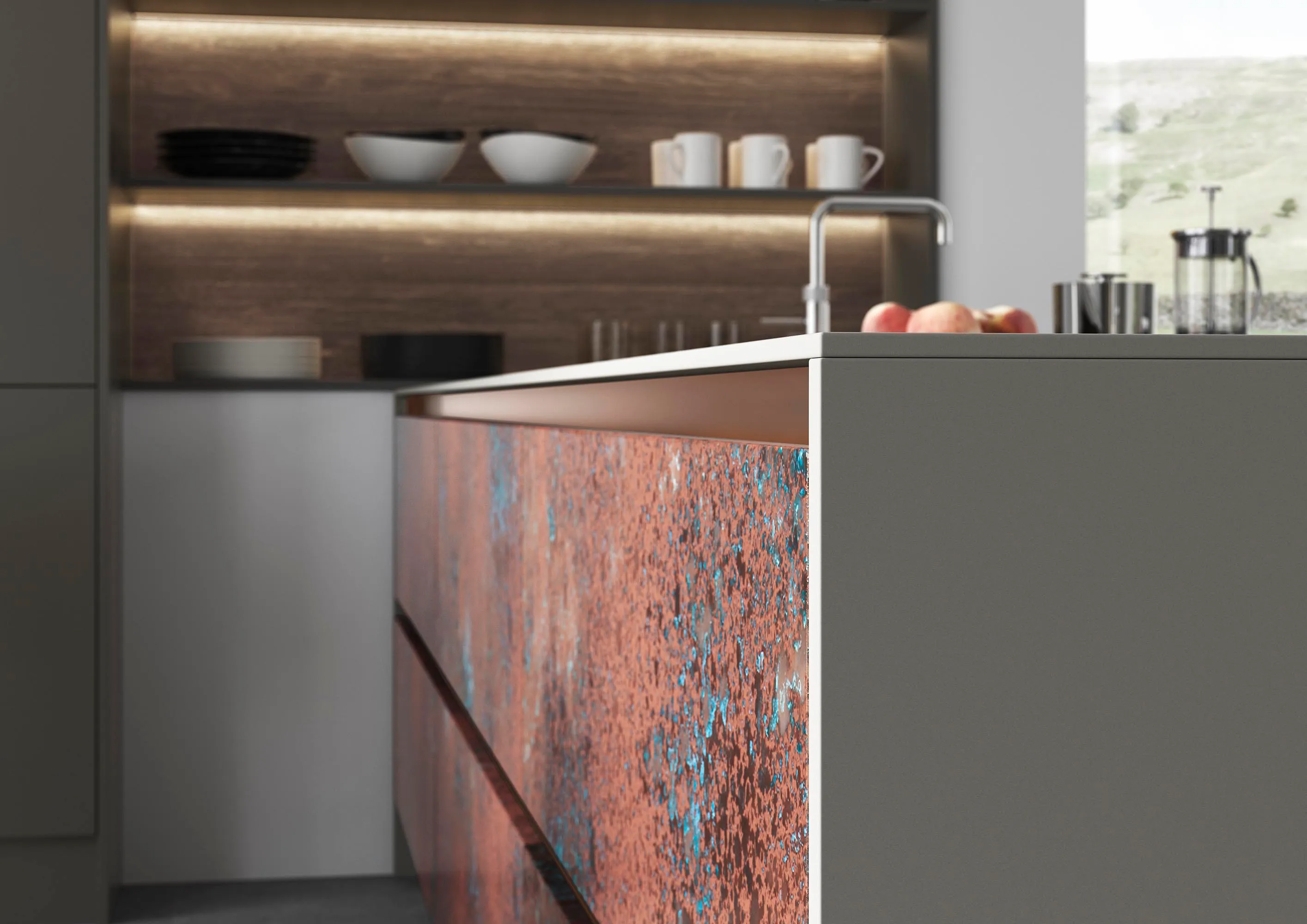Barcelona, Oxidized Copper · Rezana Espresso Oak